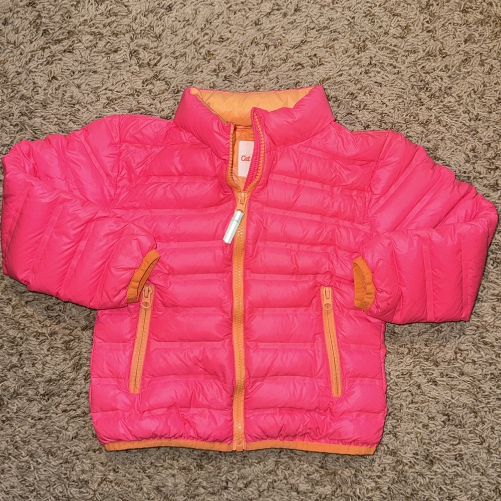 Cat & Jack Pink and Orange Puffer Jacket